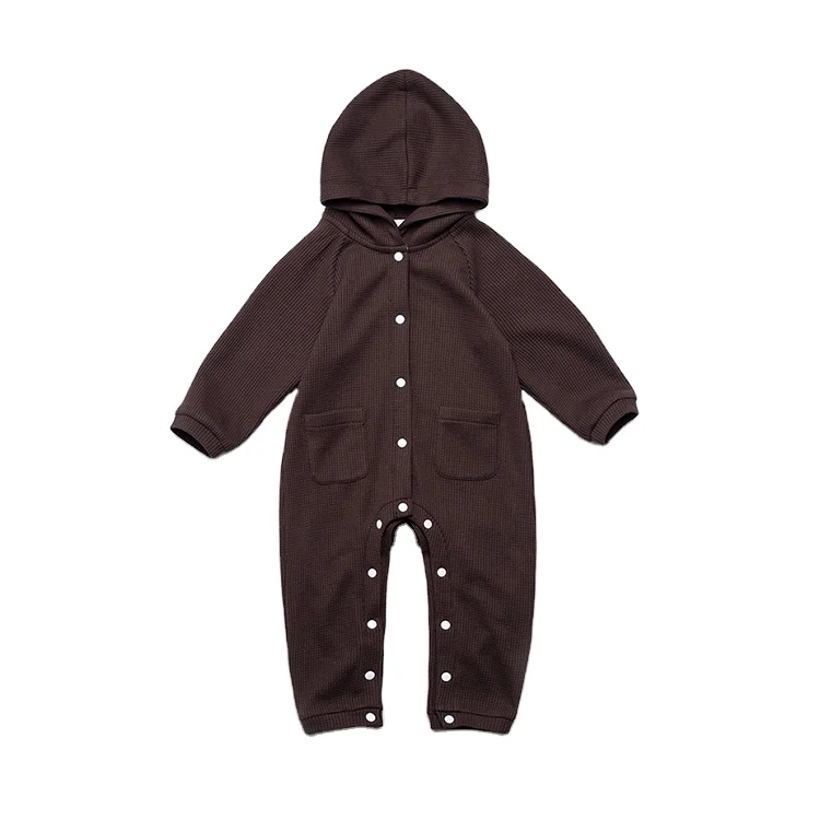 

New Design Soft Fabric Long Sleeve Children Jumpsuit High Quality Baby Knitted Romper With Hood, Picture