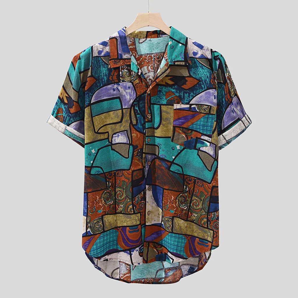 

Wholesale Hot Style Floral Print Men's Short Sleeve Shirt, Blue,black...