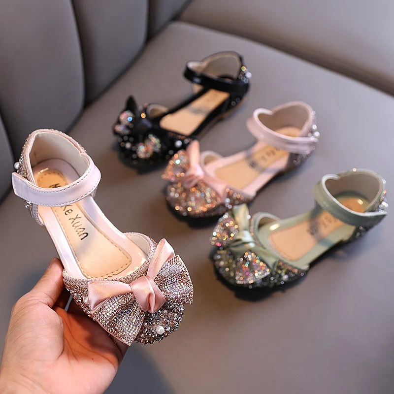 

HFX06 Pearl Rhinestone Bling Sandals 2021 Fashion Casual Shoes For Girls, As picture or custom