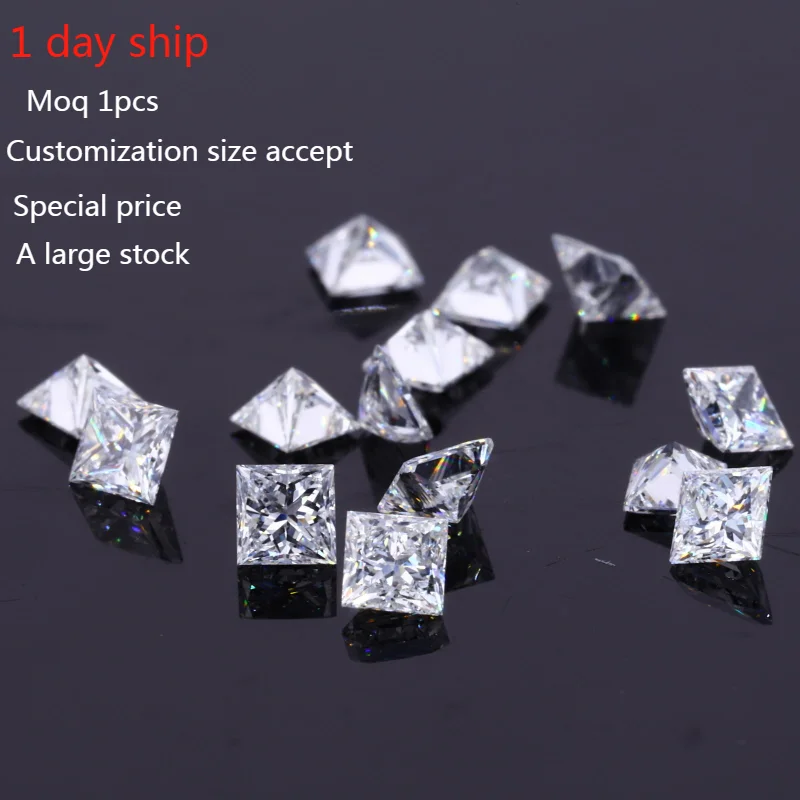 Hpht Cvd Loose Lab Diamonds Princess Shape 2*2mm 2.5*2.5mm 3*3mm Small Size Princess Cut Diamond on Stock