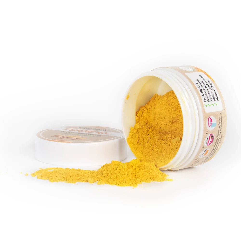 

Efficient whitening teeth at low rate termaric powder turmeric, Yellow