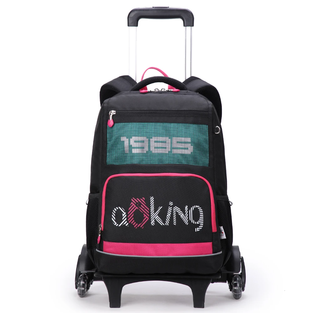 

Large capacity trolley school backpack kids backpack trolley bag school, Customized color