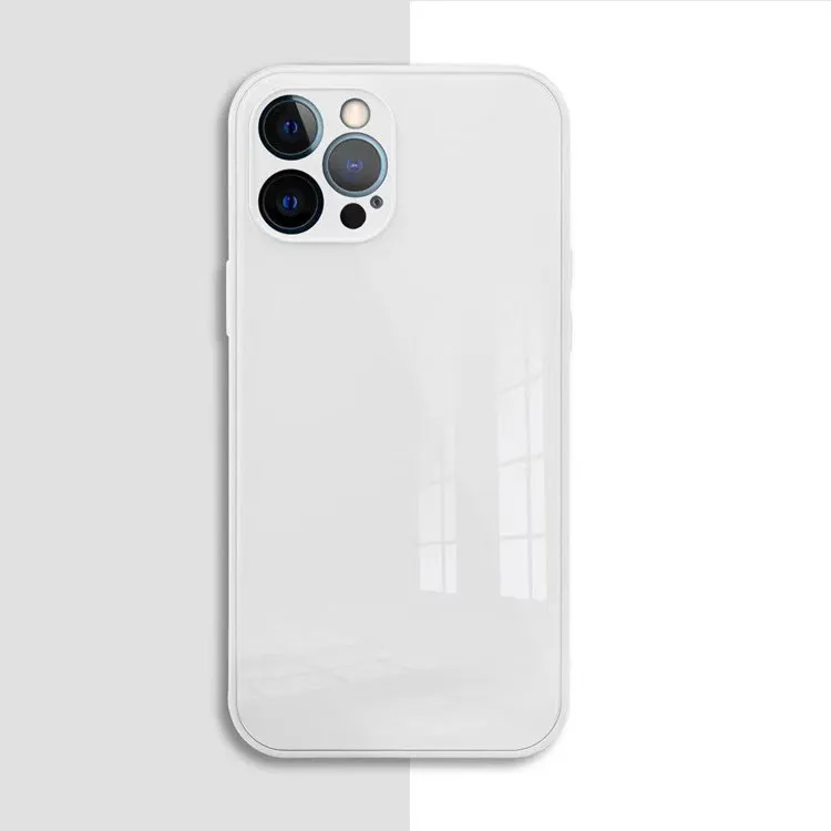 

2021 Hot pc tpu glass glossy shockproof phone case back cover for iphone 8