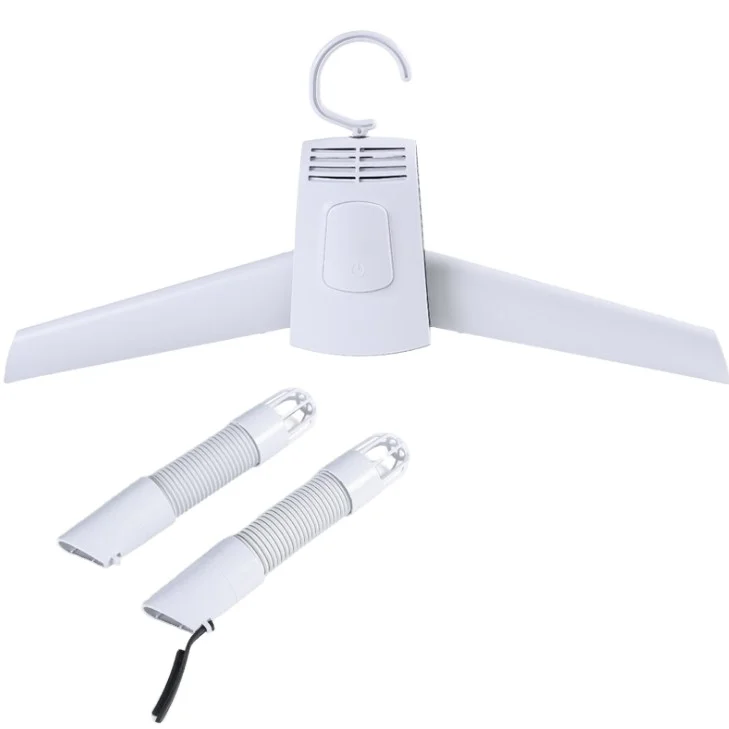 

Portable shoe dryer and heater electric clothes drying hanger, White