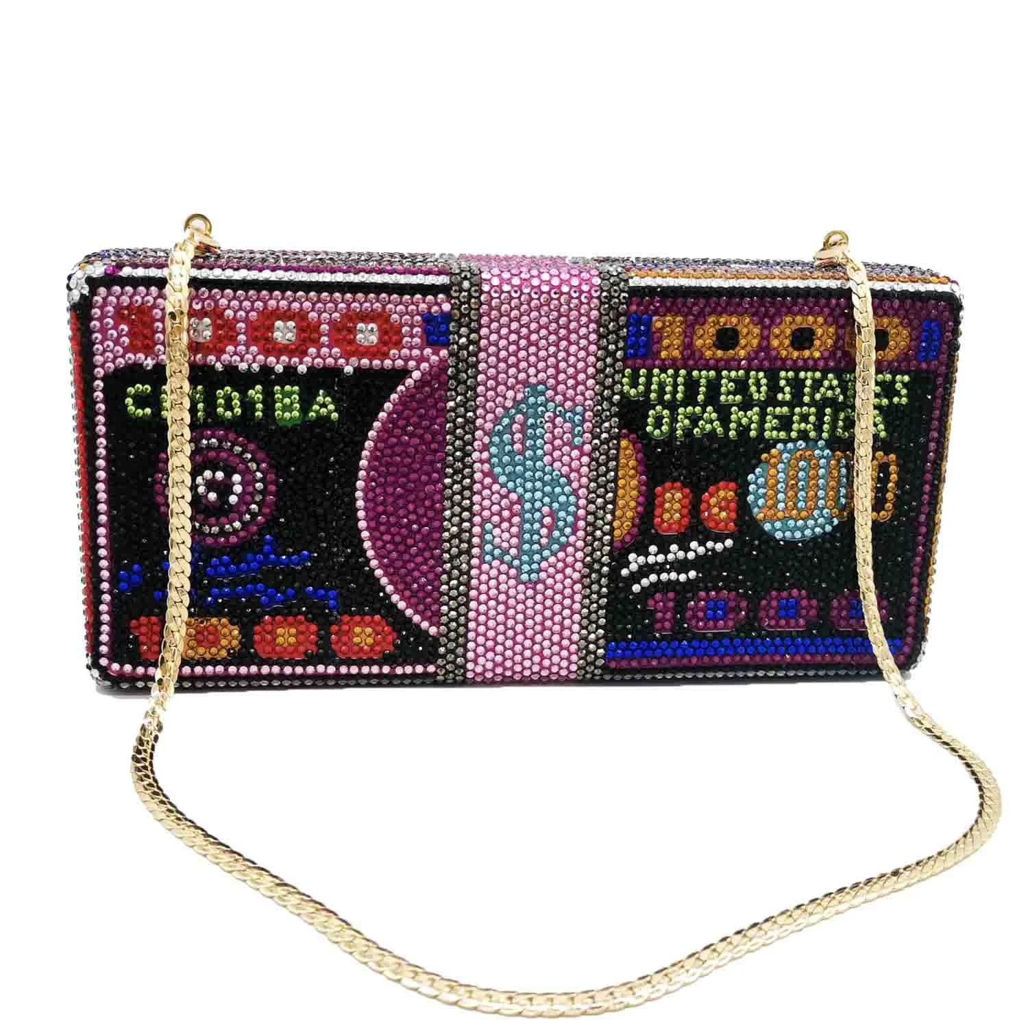 

Unique women purse evening bling ladies rhinestone money clutch bag, Avaliable