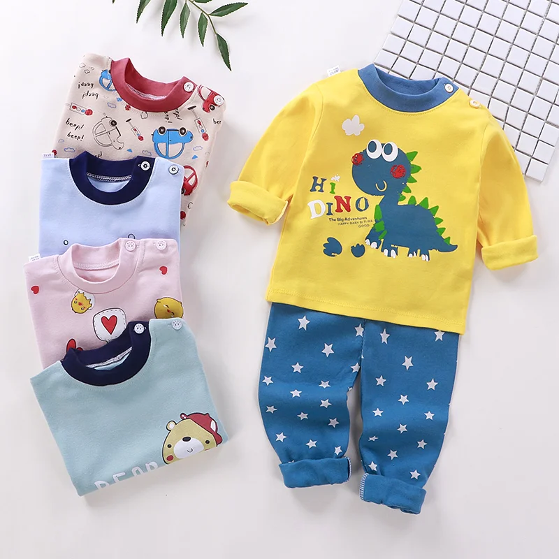 

Popular New Products Pure Cotton Children's Pajamas Cute Cartoon Printed Casual Homewear Set, Picture shows