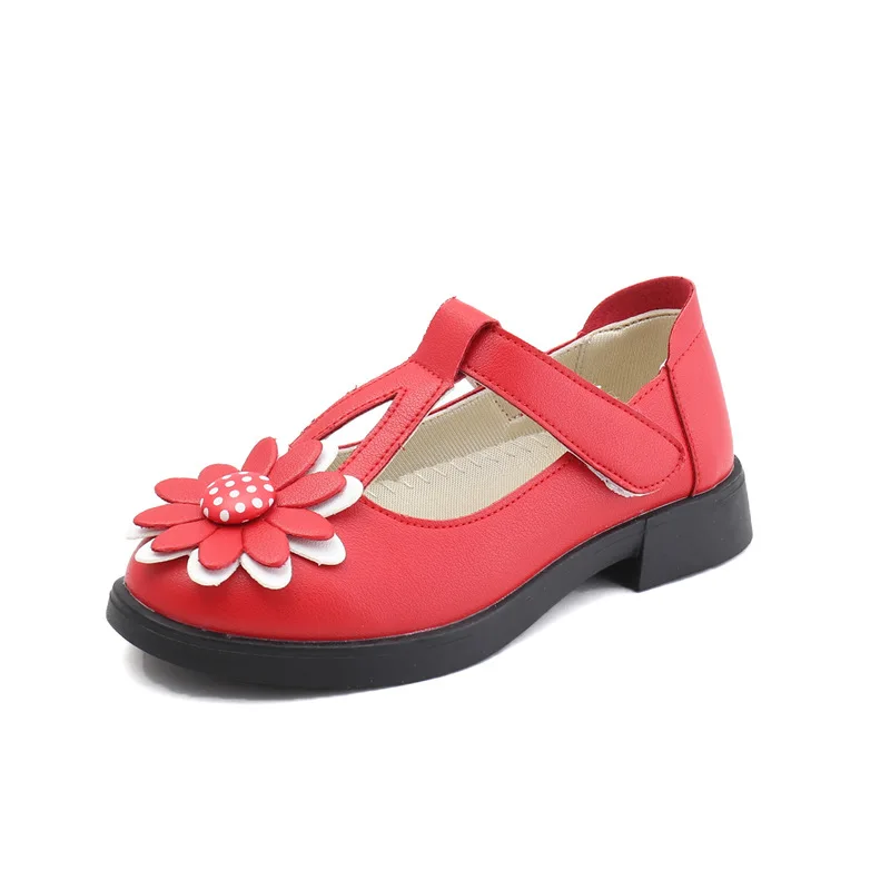 

Lovely Princess Children Flat Soft Bottom Shoes With Flower Fashion Casual Children's Shoes School Uniform Dress shoe