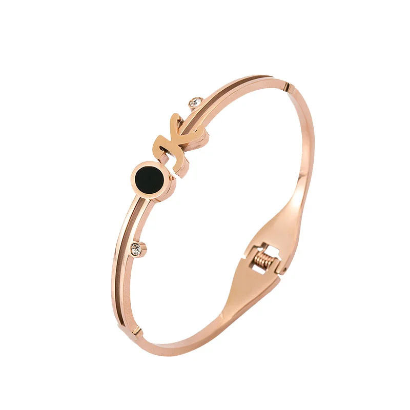 

Simple Fashion Rose Gold Plated Ladies Stainless Steel Bracelet Ladies Ok Bracelet