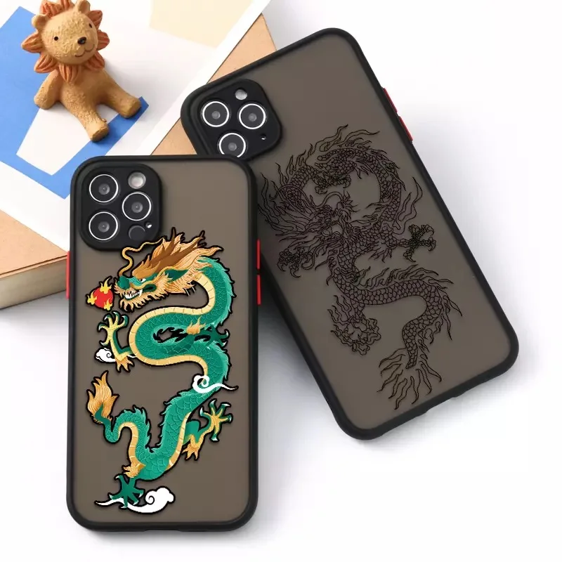 

Black Dragon Case For Iphone 11 12 Pro Max Case Transparent Fundas On Iphone12 XR 7 8 6 6S Plus Xs X SE 2020 Mini 12Pro Covers