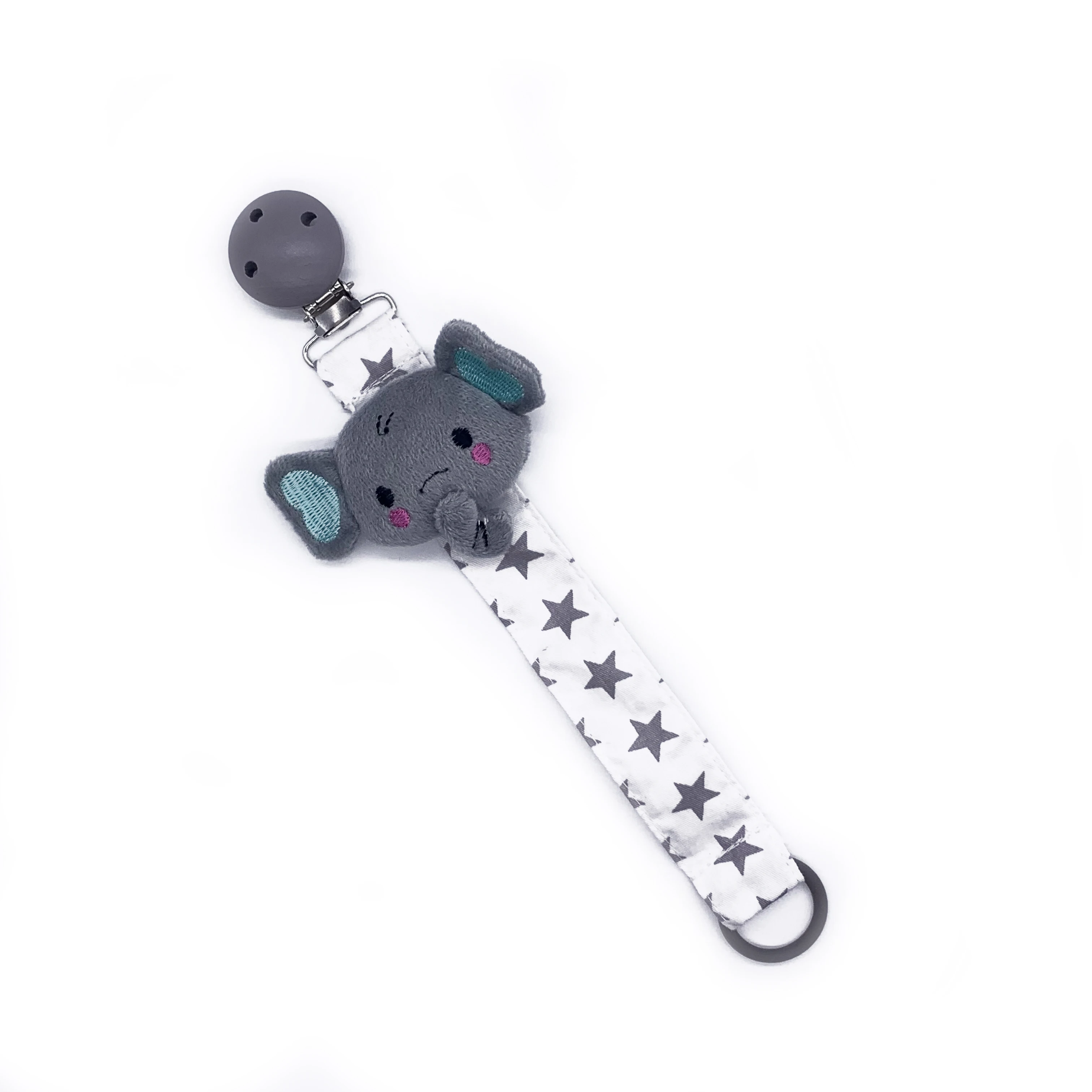 

Cute carton cotton baby pacifier clip high quality wooden pacifier holder clip chain, Any paton colour code is avilable