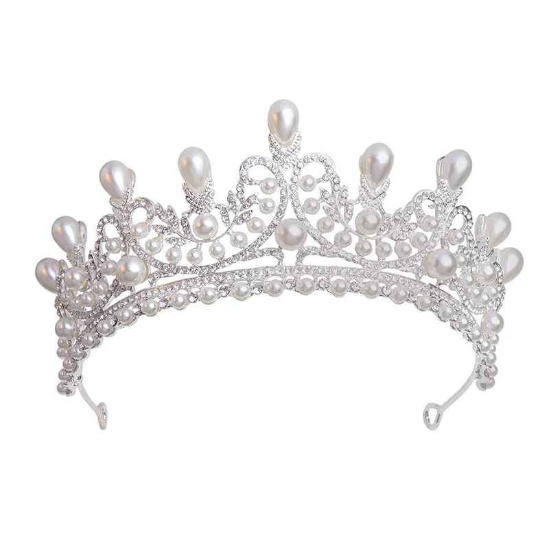 

Headpiece Rhinestone Crown With pearl classic crystal princess wedding crowns bridal tiaras for party hair accessories