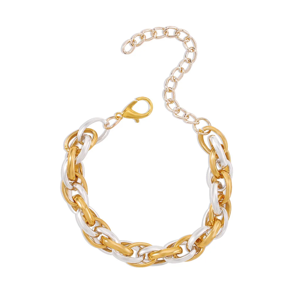 

2021 New Arrival Hotselling Charm Jewelry Gold Chain twisted gold and silver Delicate style bracelet