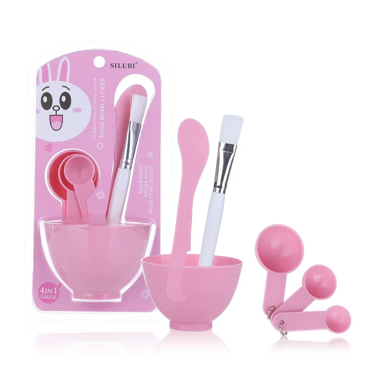 

Fast Delivery high quality lady facial Mask Bowl kit 6 in 1 Cute Pink Mixing Bowl Set with Spatula S802, Pink or customized mask bowl