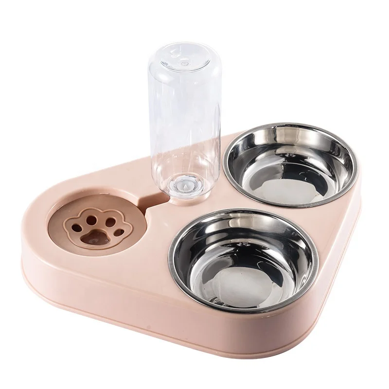 

double stainless steel pet feeder bowl for cats and dogs
