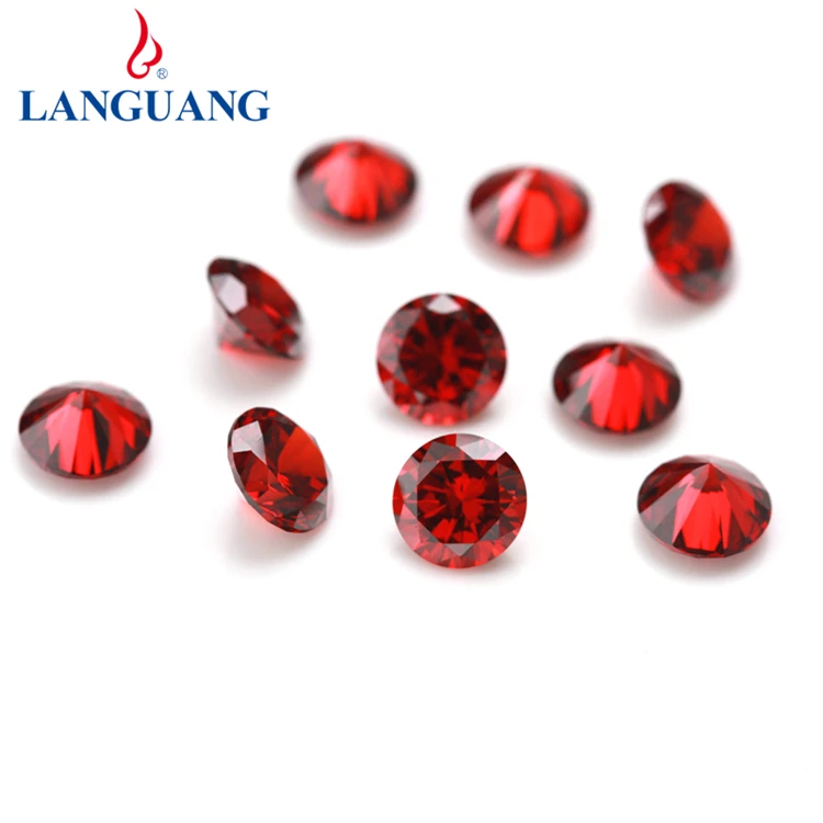 

LanGuang Pomegranate Red Artificial Zircon 5A Round Shape Tanzanite Cubic Zirconia Stones For Jewelry, Picture