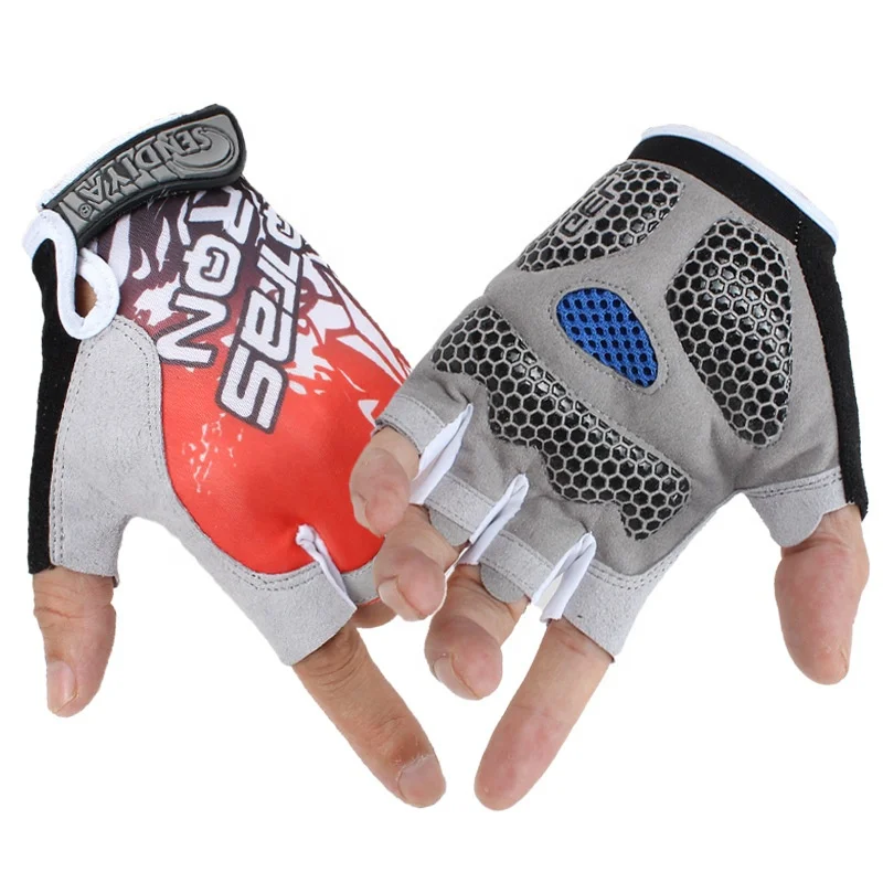 

Ready to ship in stock Wholesale the climbing bicycle riding sports gloves half finger gym gloves, Blue, red, yellow.