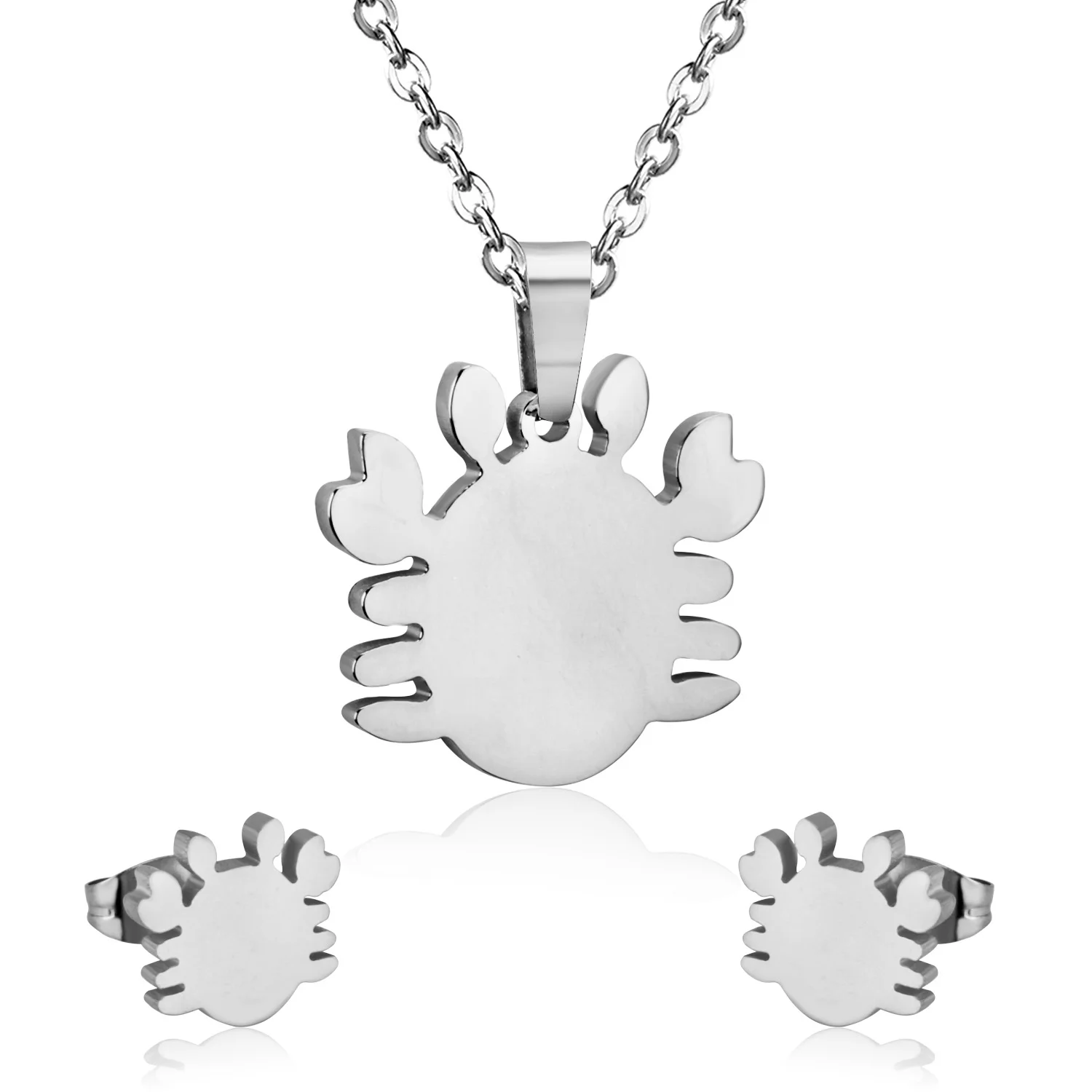 

High Quality Wholesale Jewelry Set Stainless Steel Gold Filled/Silver Crab Shape Multiple Men Small Animal Necklace