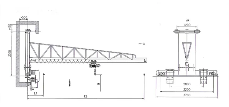 Small Lifting Wall Mounted Jib Crane with Cantilever