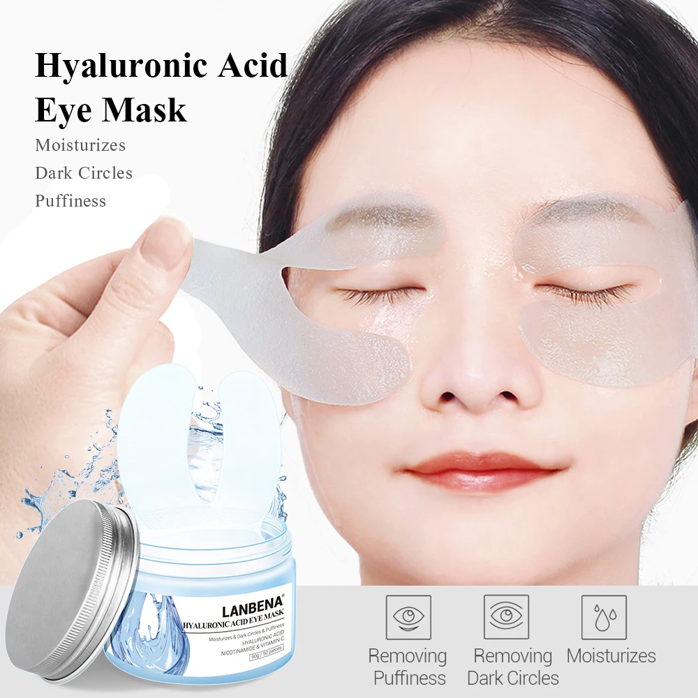 

LANBENA Eye Patches Hyaluronic Acid Moisturizing Eye Masks Serum Anti-Aging Anti-Puffiness Dark Circle Eyes Skin Skincare