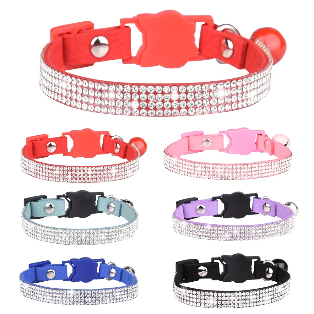 

Top Quality Popular Style Shiny Beauty Diamond Bling Fashion Pet Collar Custom, 17 colors
