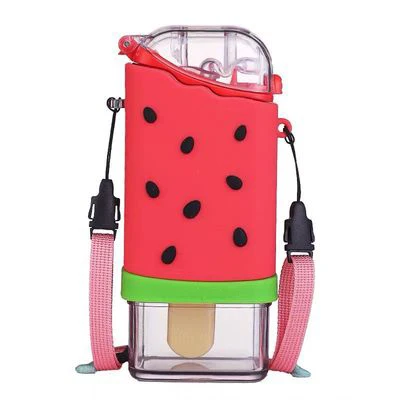 

Summer square plastic watermelon chocolate ice cream shape bouncing straw cup, Picture
