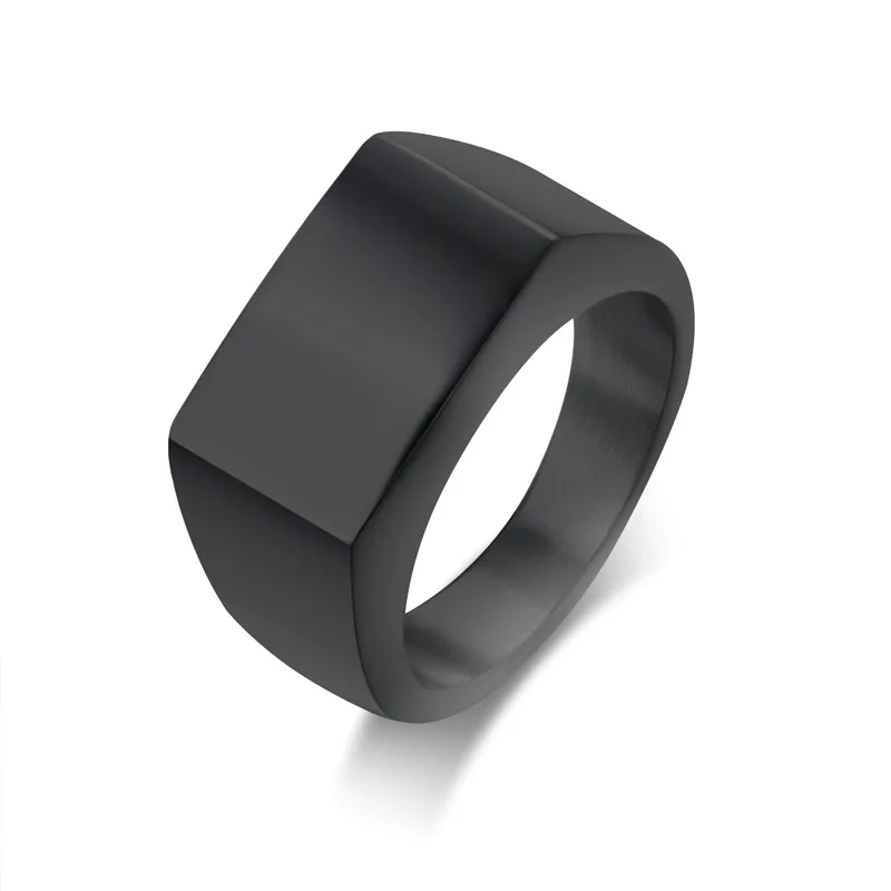

Wholesale New Design Punk Black Stainless Steel Geometric Ring For Men Custom Design Men Ring, Picture