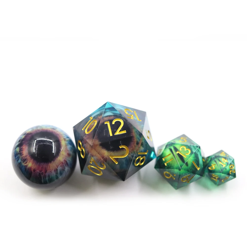 

Custom D 20 Large Moving Cat Eye Blue and Red Personalised Dice Oversize 50Mm 20 Sided For RPG Game