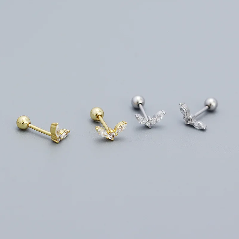 

fashion 925 sterling silver stud earring jewelry 18K gold plated sterling silver stud earrings for women