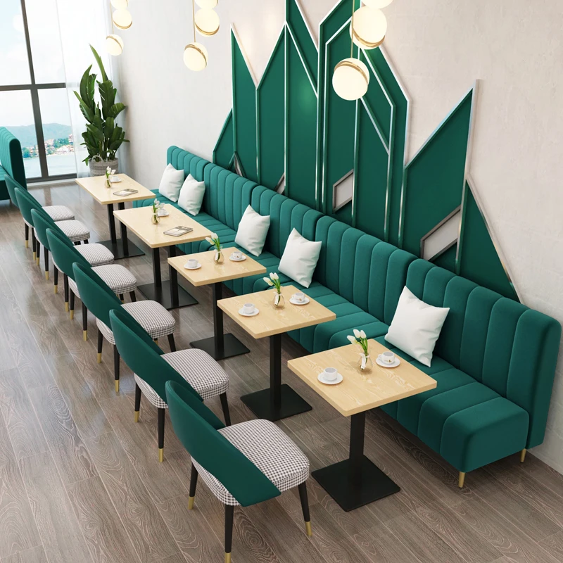 Factory Direct High End Restaurant Furniture Green Leather Booth Seating