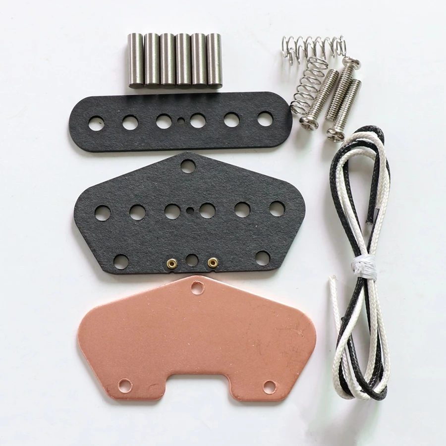 

Alnico Tele Guitar Bridge Pickup kits with fiber plate bobbin and Copper plated Baseplate as Pickup Build Kits, Black
