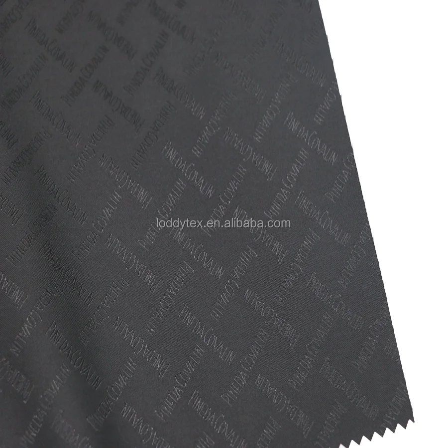 100% Polyester Fabric Lining  Logo Of Jacquard  For handbag