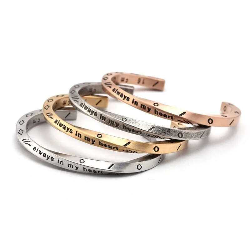 

High Quality Customized Engraved words Cuff Stainless Steel Vikings Bangle