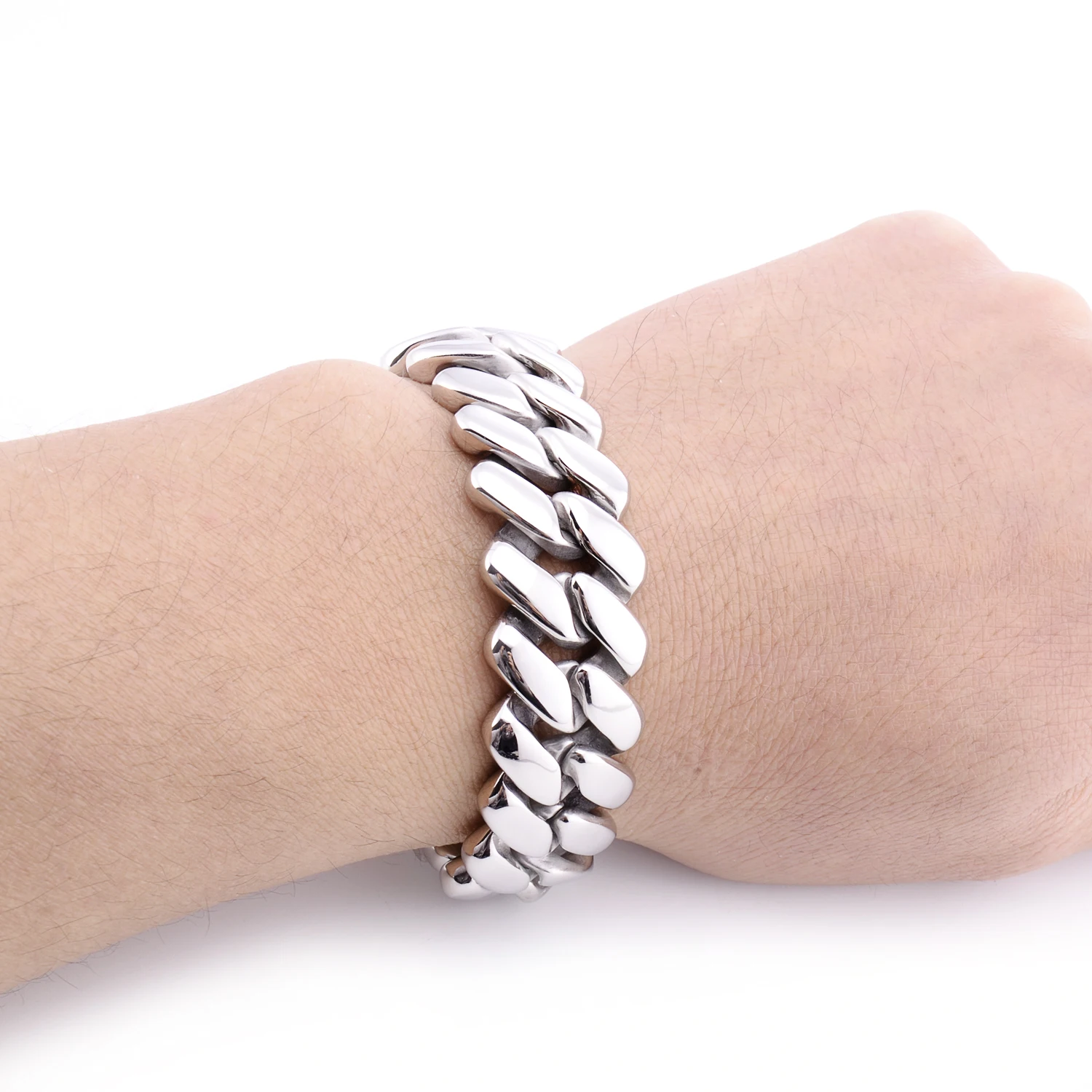 

20mm Wide Stainless Steel Men Bracelet Matte/Polish Two Finish Stock Goods