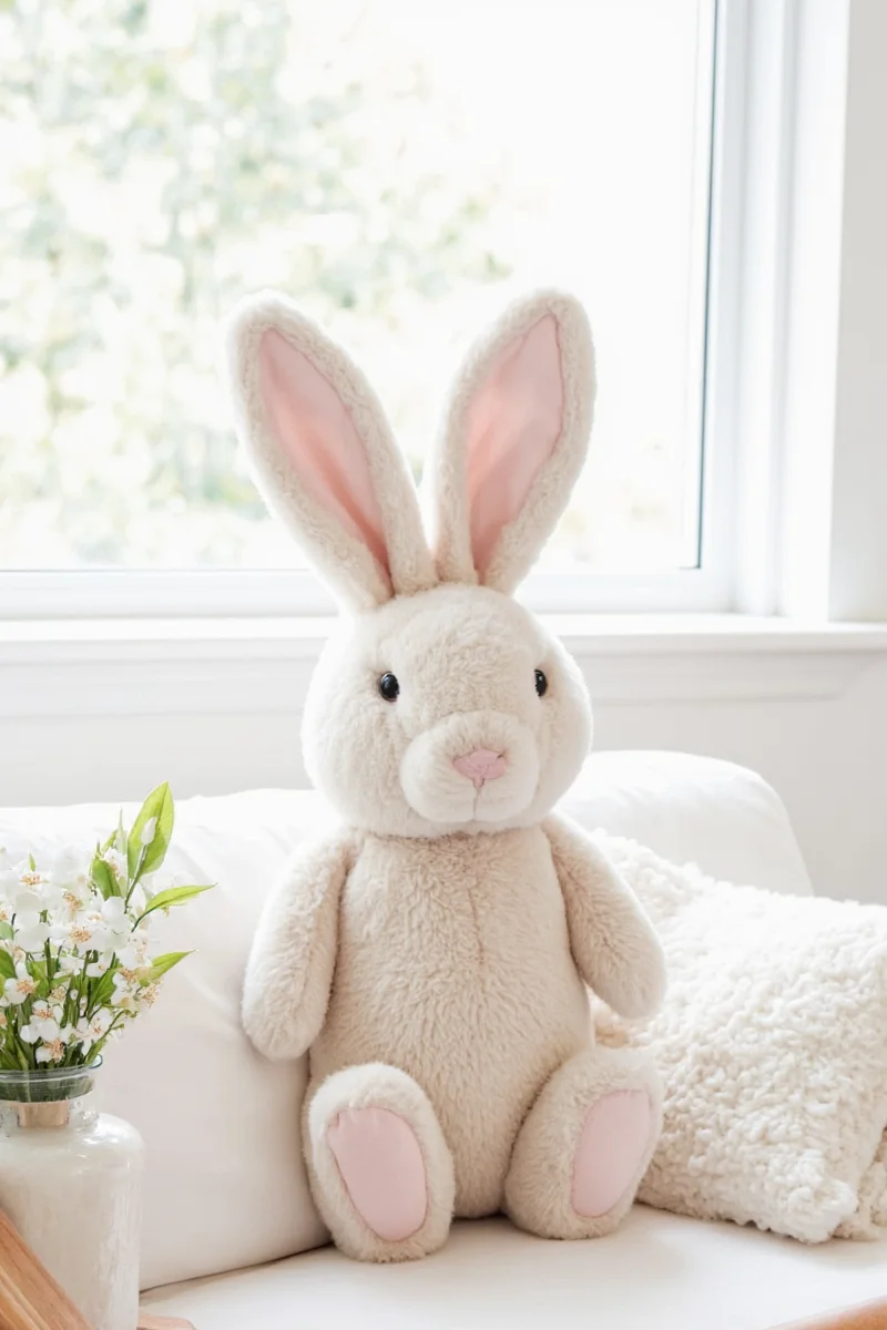 Bunny-shaped ottoman with storage