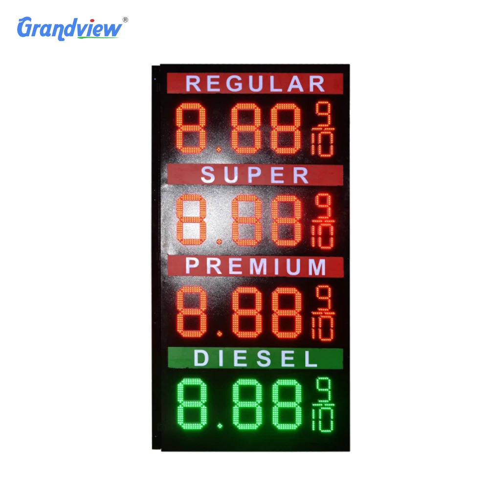 

Petrol station price boards digital price screen display advertisement billboard