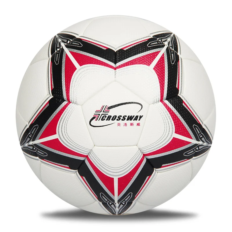 

match soccer ball laminated pu leather foot ball football soccer for outdoor sports soccer field match, White with blue