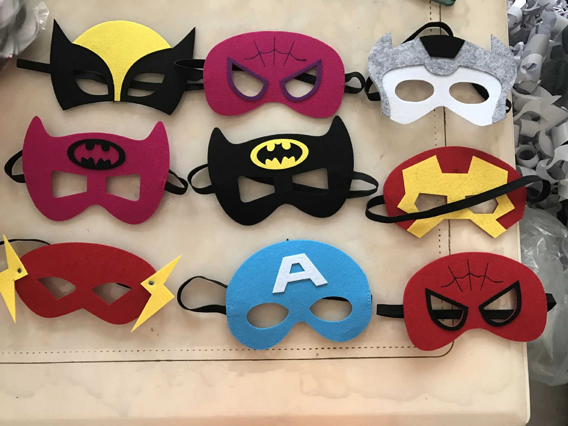 Party Supply Cartoon Hero Mask Masquerade Mask Birthday Gift Children Cosplay Felt Mask Party for Kids 28 pcs 