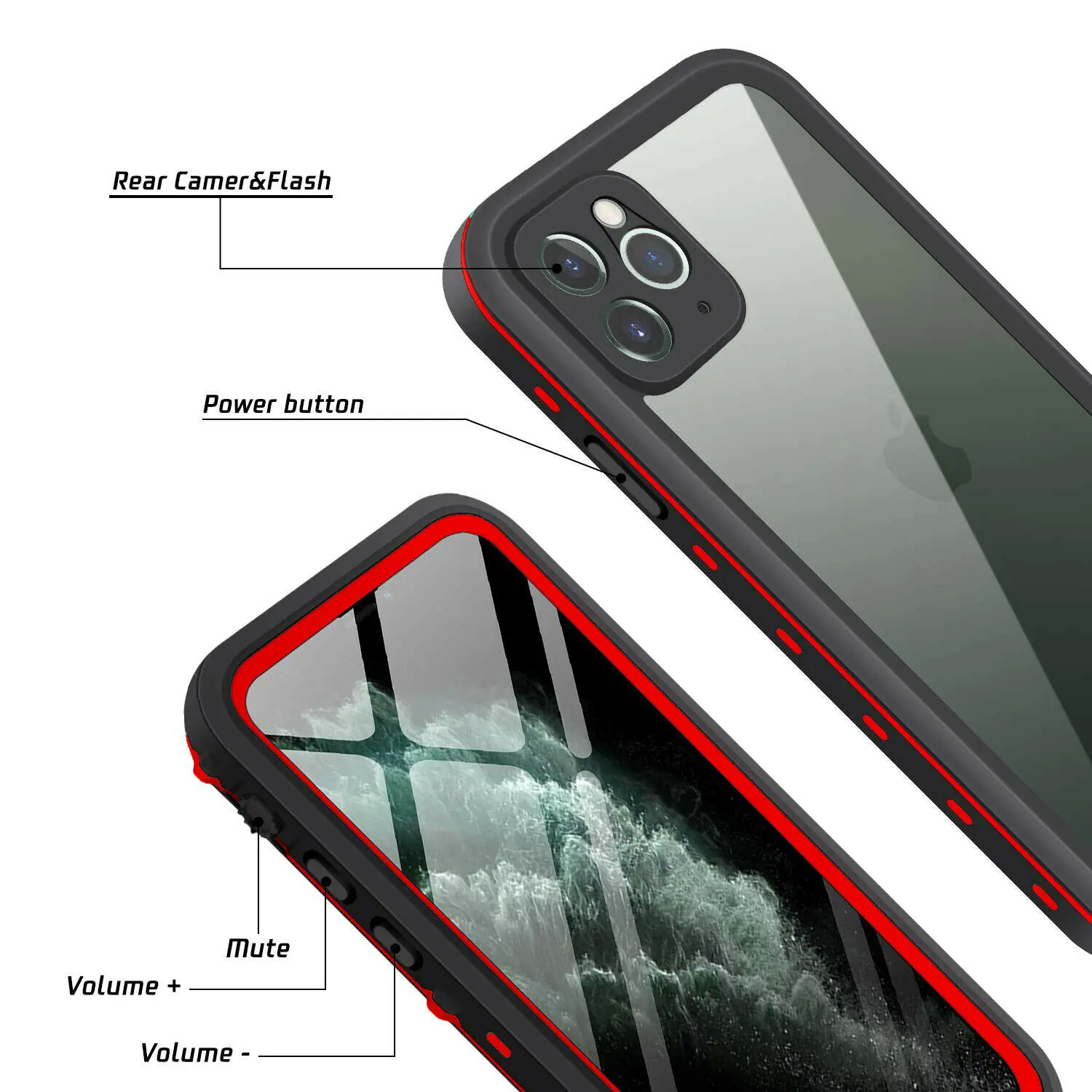 Para Apple iPhone 11 Pro Funda Protectora de Metal Duro Impermeable a prueba de impactos constructor