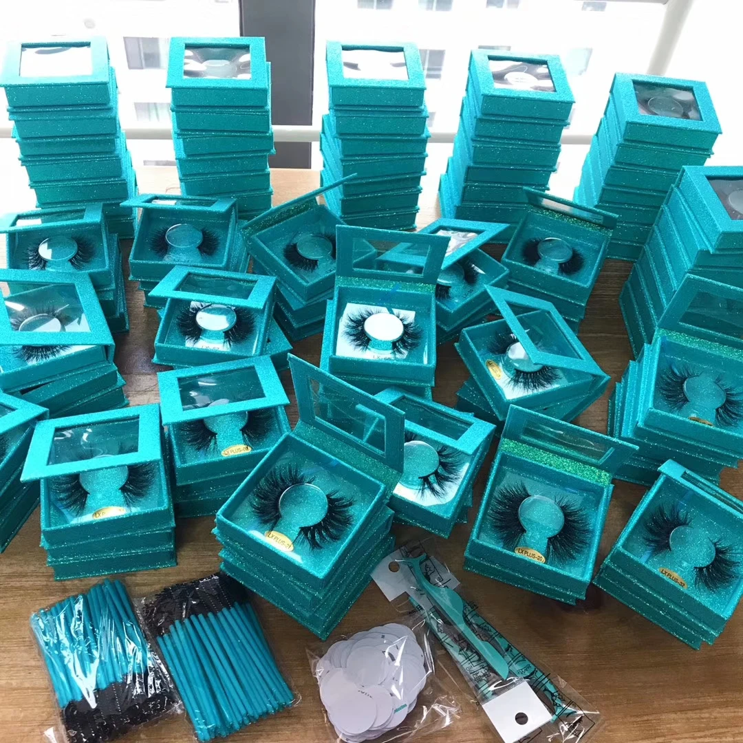 

wholesale vendor bulk eyelashes 7d 25mm mink eyelash with custom packaging box, Natural black