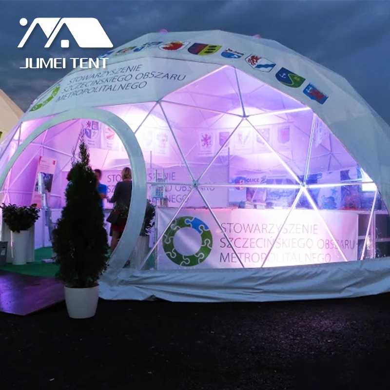 

High Quality 850 Gsm PVC Cover Outdoor Transparent Geodesic Dome Tent For Sale