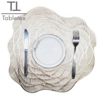

Tabletex 2020 NEW Arrival Flower Shape Table Mat PVC Decorative Heat Resistant kitchen mat home party placemat set