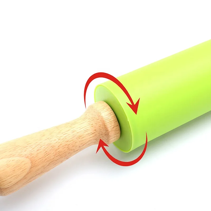 
Wholesale Christmas themed wooden embossing silicone rolling pin 