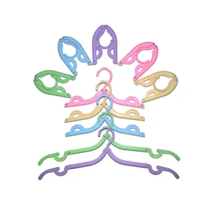Colorful Foldable Portable Plastic Clothes Hanger For Travelling Children/Adult Durable Hanger Wholesale 22.5/42cm