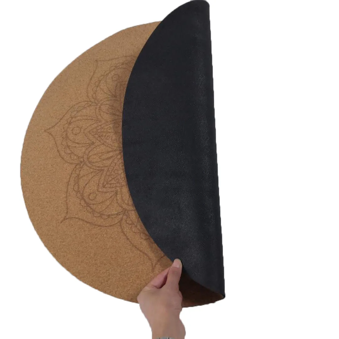 

Custom Eco Friendly Unique Mandala Meditation Large Round Circle Yoga Cork Mat, As picture ,customized