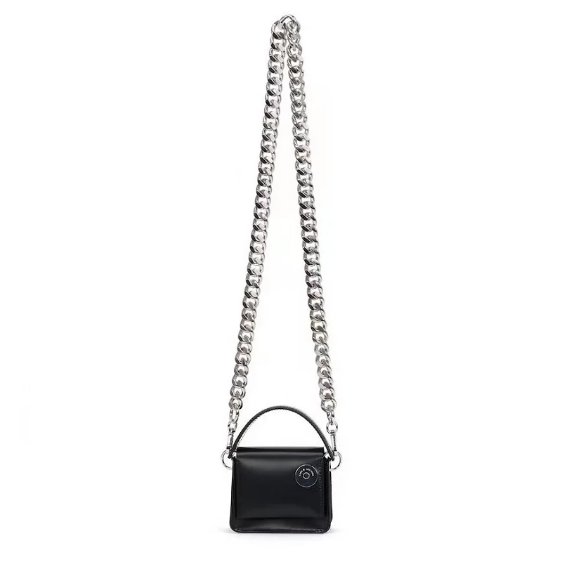 

Mini Thick Chain Shoulder Black Lipstick Bag Portable Designer Small Square Crossbody Chest Bag Luxury Purses And Handbags