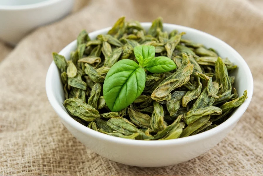 Bowl with oil and dried basil infusing
