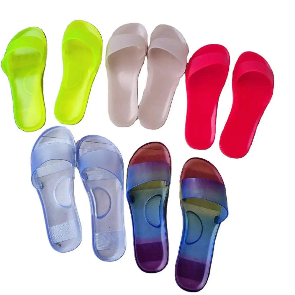 

VMAE Cheap Price Summer Light Candy Color Clear Slippers Flat Women Beach Slides Shoes