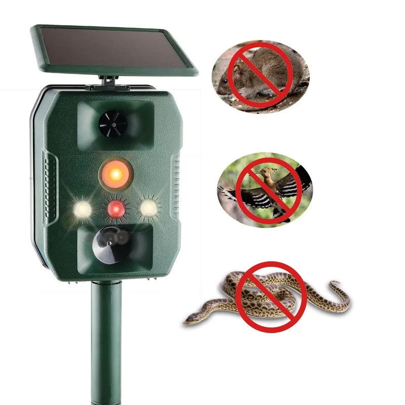 

Best price Solar animal repeller cat dog bird snake Repeller Ultrasonic Strong flashlight outdoor Animal Repellent