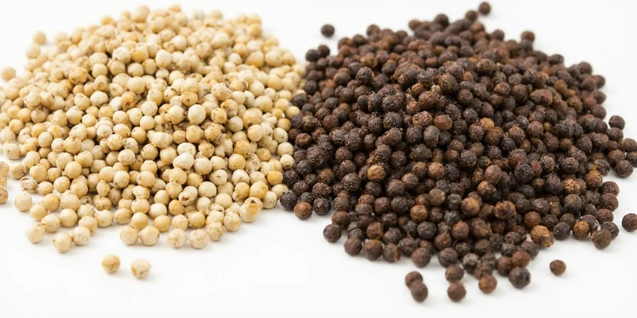 Flavor wheel comparison between black and white pepper