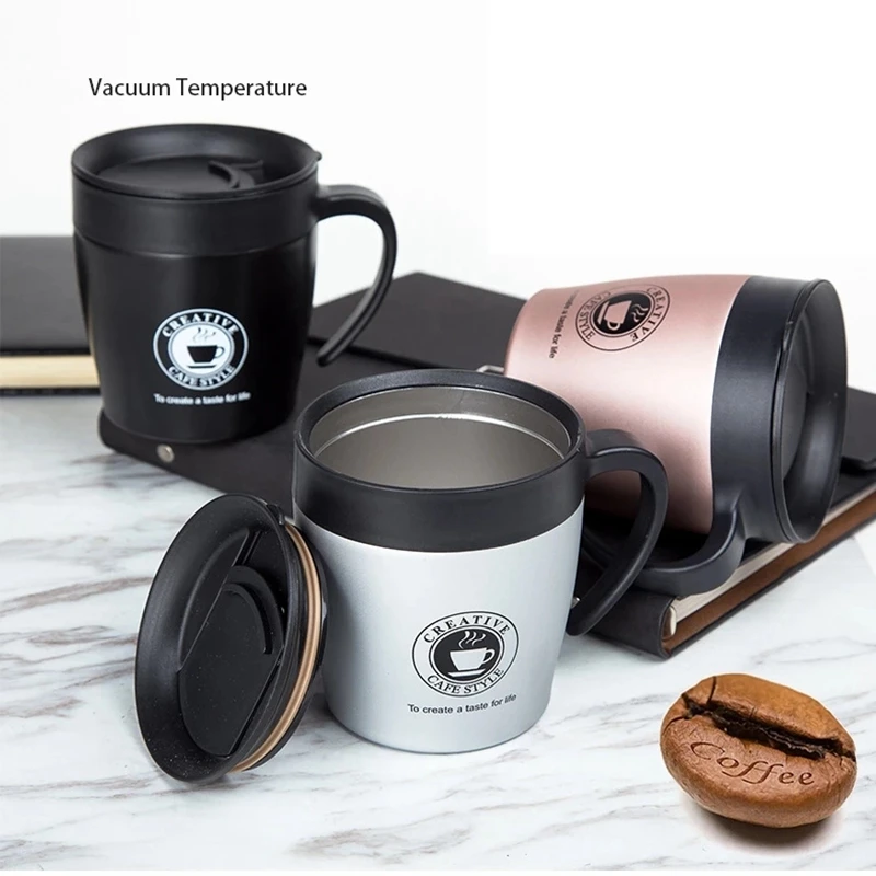 

Handle coffee cup stainless steel vacuum flask water bottle business portable water cup 330ML, Customized color